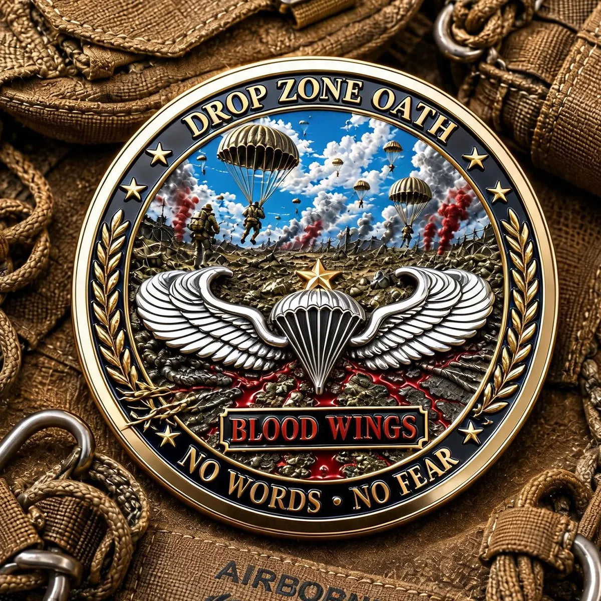 Blood Wings Drop Zone Oath Commemorative Metal Medal