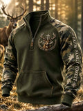Men's Vintage Traditional Reindeer Pattern Western Sweatshirt