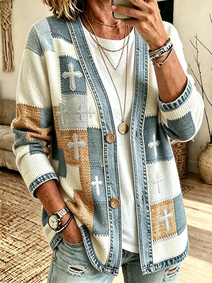 Women's Casual Printed Cardigan