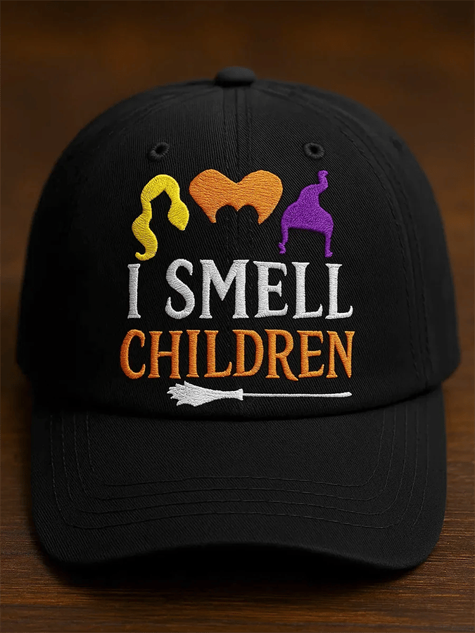 Halloween Witch "I Smell Children" Print Hat