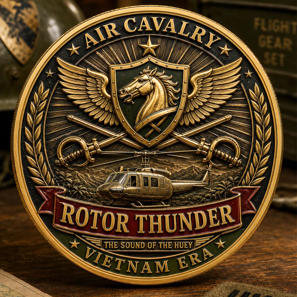 Air Cavalry “Rotor Thunder” Vietnam Era Commemorative Metal Medal