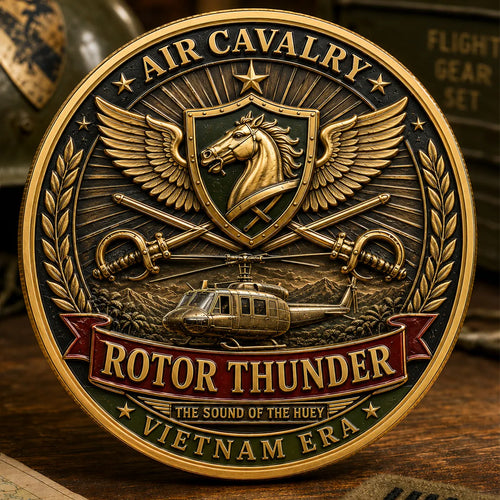 Air Cavalry “Rotor Thunder” Vietnam Era Commemorative Metal Medal