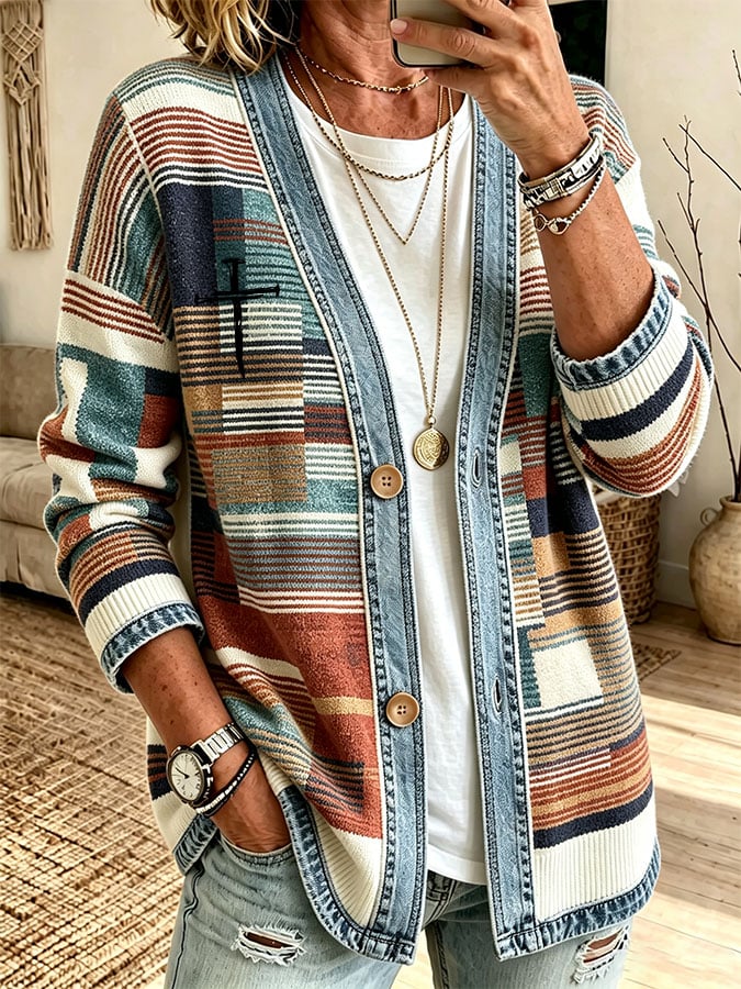 Women's Casual Printed Cardigan