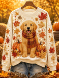 Women's Autumn Casual Animal Print Crewneck Sweatshirt