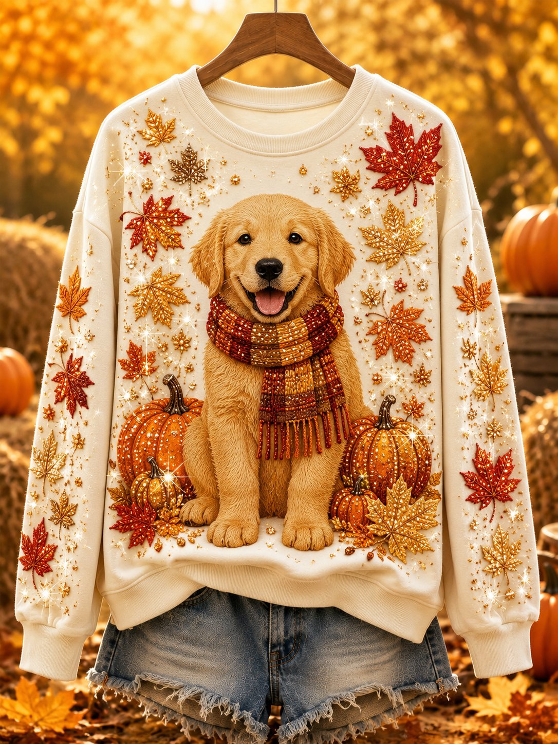 Women's Autumn Casual Animal Print Crewneck Sweatshirt