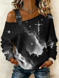 Women'S Casual Faith-Themed Printed Top