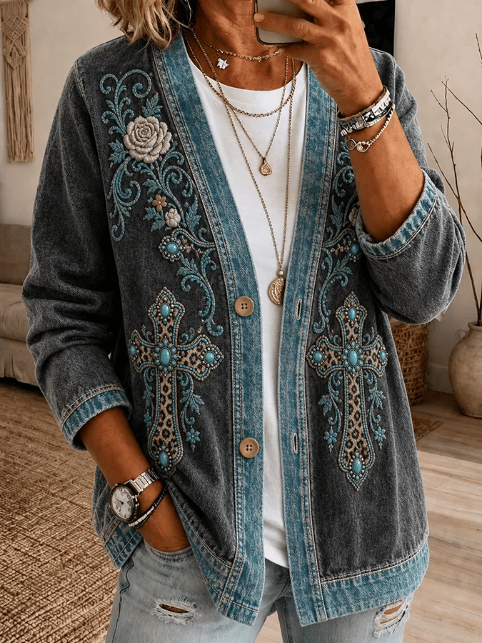 Women's Casual Printed Cardigan