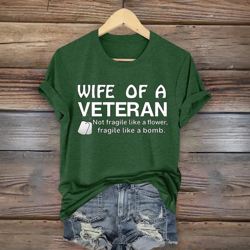 Women's Veteran Casual Printed T-shirt
