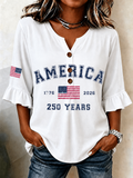 Women'S Women'S America Flag Printed Shirt