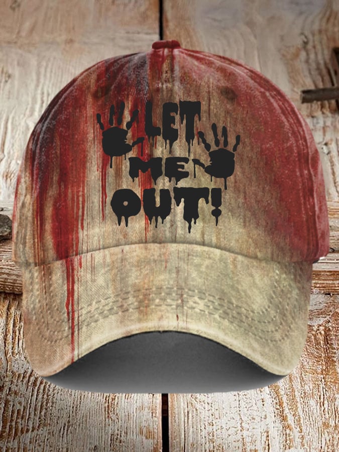 Let Me Out Bloody Print Baseball Cap