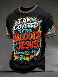 Men'S Printed T-Shirt: I Am Covered By The Precious Blood Of Jesus