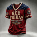 Red Friday Patriot Shield V-Neck Jersey