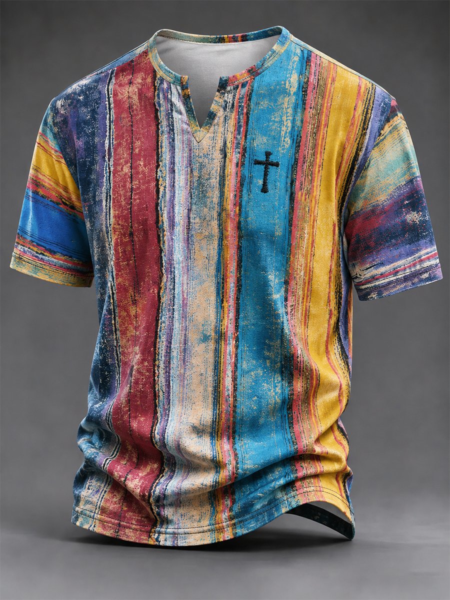 Men's Vintage Faith Faux-Linen T-shirt