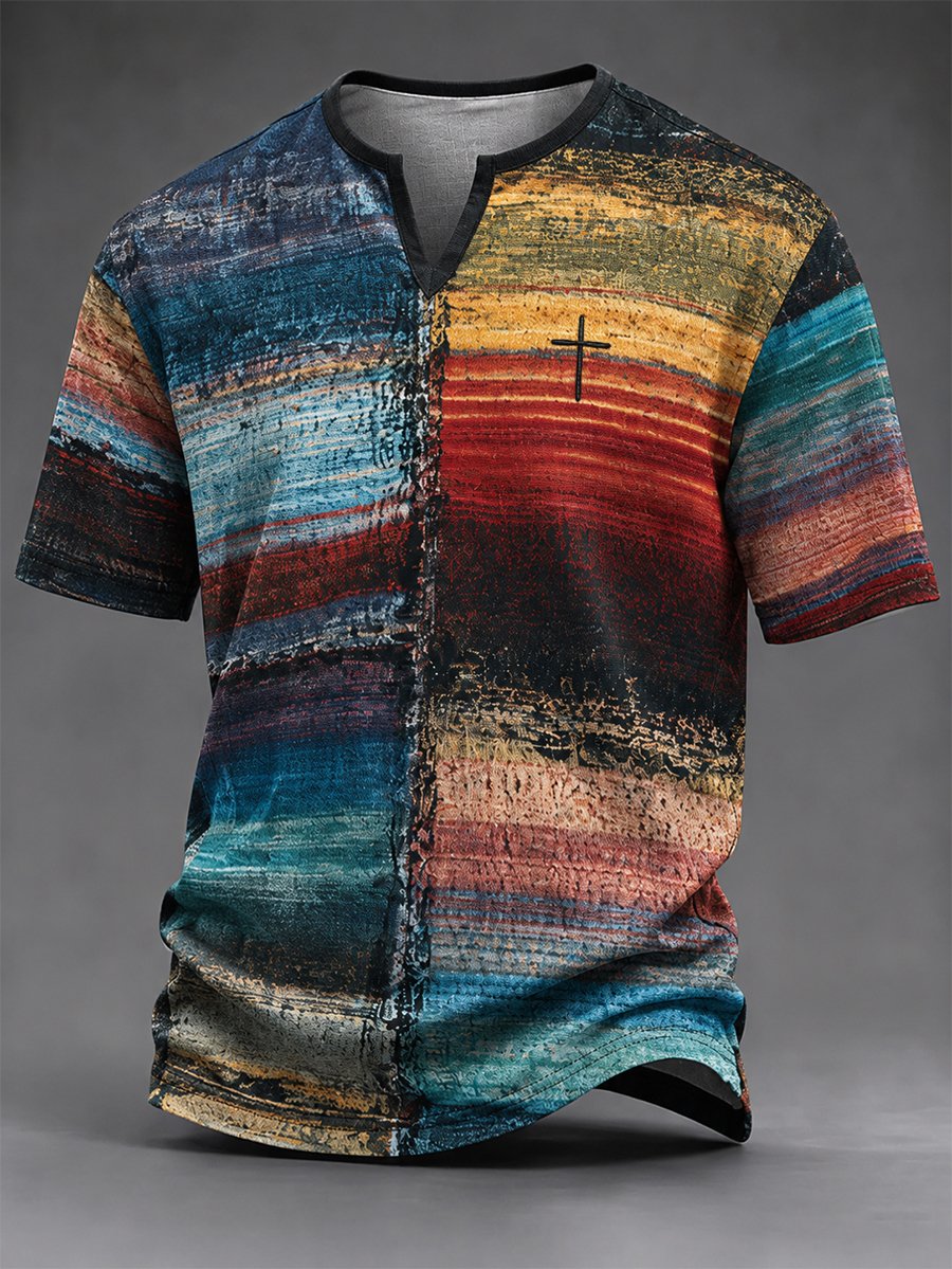Men's Vintage Faith Faux-Linen T-shirt