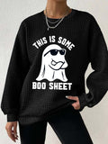 Women's Halloween This Is Some Boo Sheet Waffle Sweatshirt