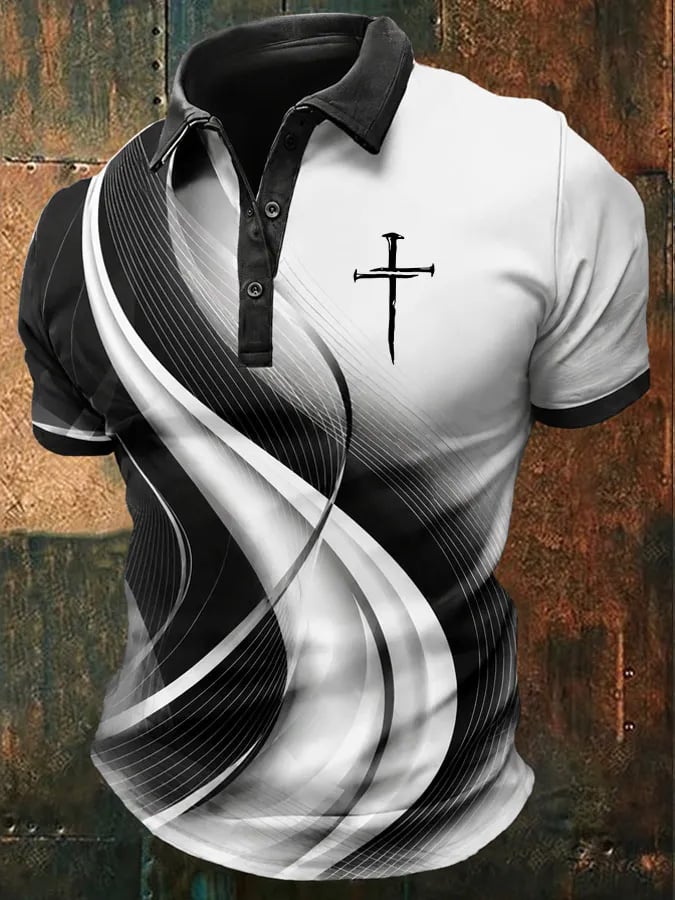 Men's Faith Print Short-Sleeve Polo Shirt