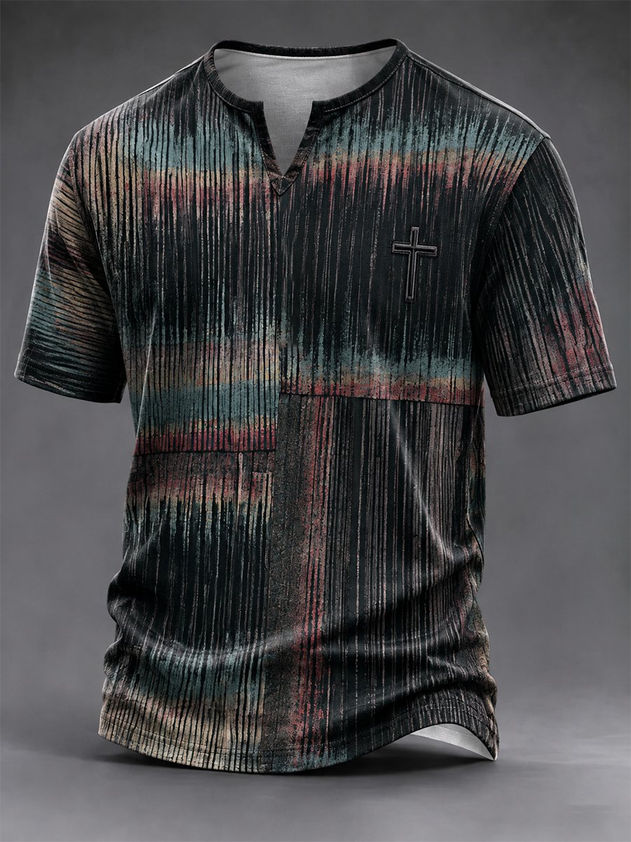 Men's Vintage Faith Faux-Linen T-shirt
