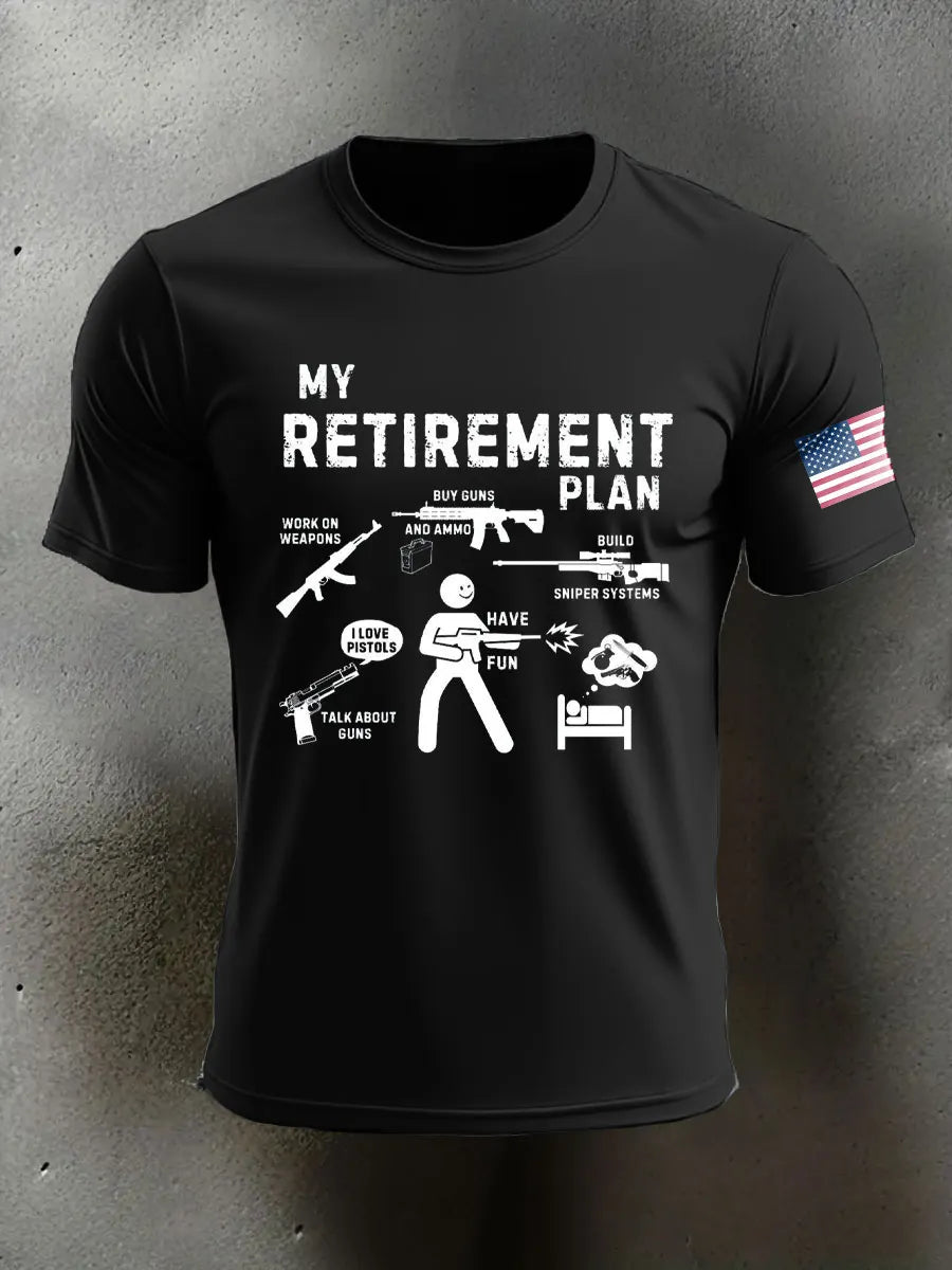 Men's Funny Pew Veteran Printed T-shirt