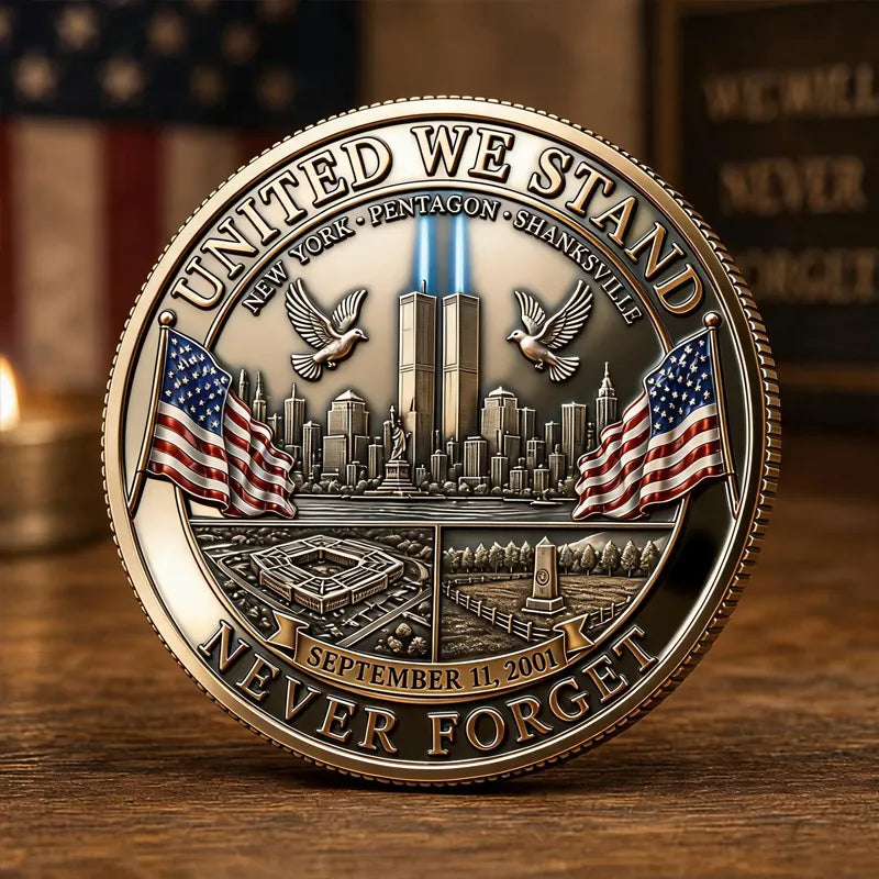 Never Forget 9.11 Memorial Commemorative Metal Medal