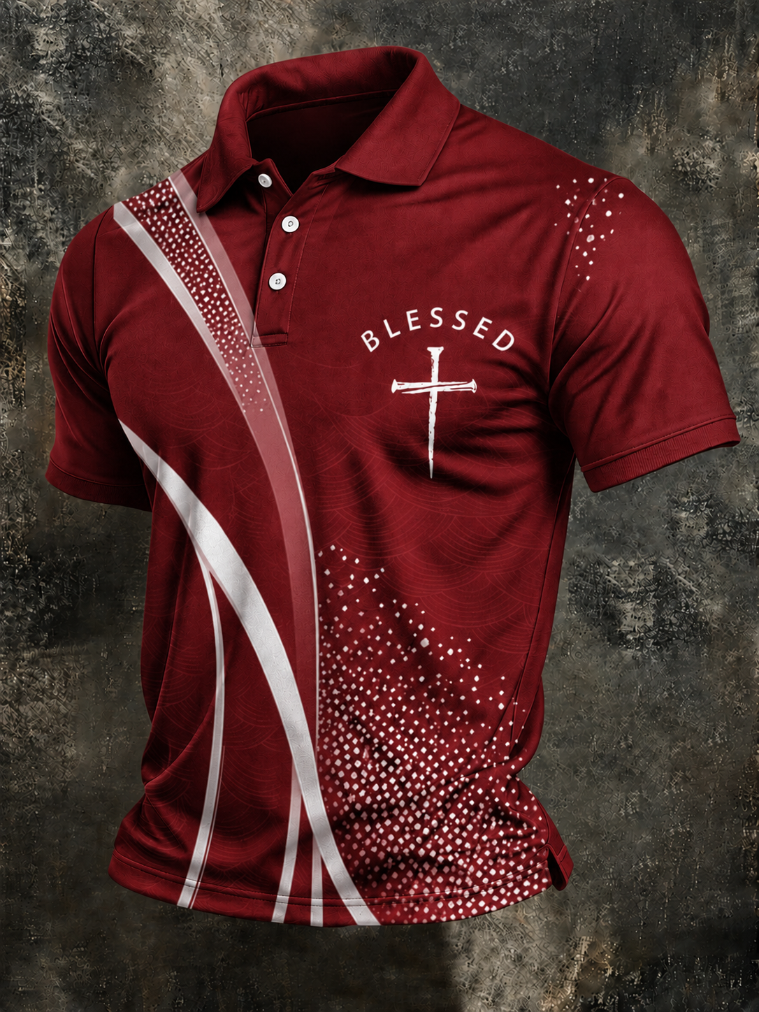 Men'S Retro Faith Printed Lapel Shirt