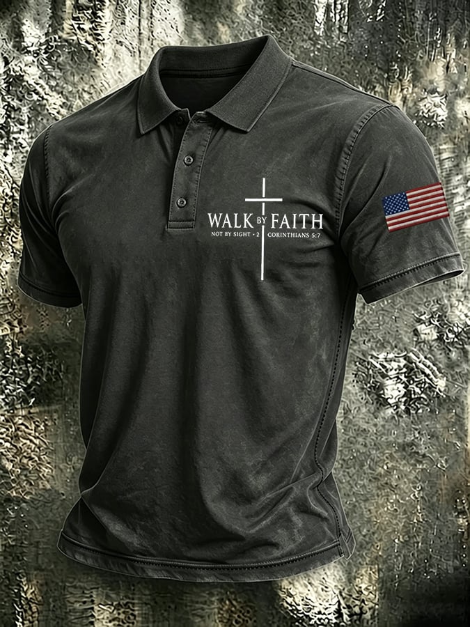 Men's Walk By Faith Print Polo Shirt
