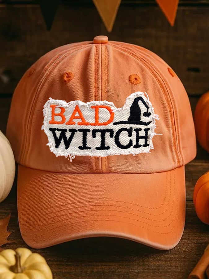 Unisex Bad Witch Print Baseball Cap
