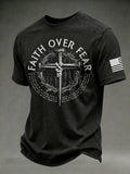 Men's Faith American Flag Print Short-Sleeved T-Shirt