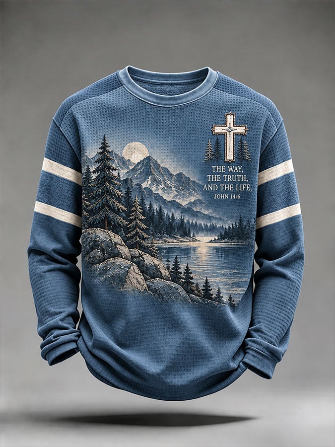 Men's Be Still And Know Psalm 46:10 Printed Waffle-Knit Top