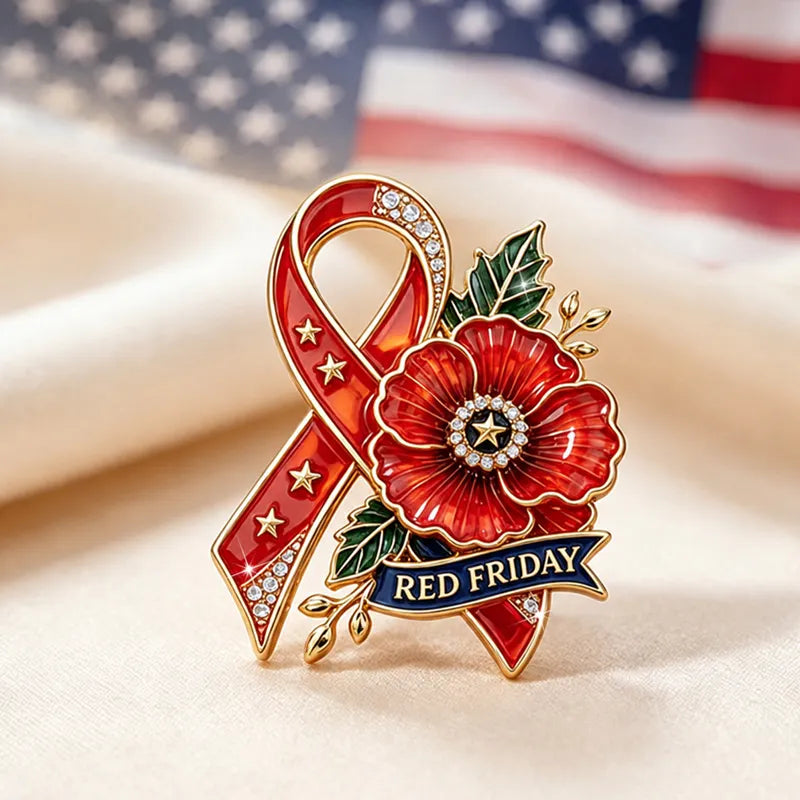 Unisex RED Friday Exquisite Brooch