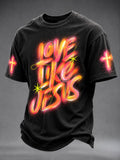 Men's Love Like Jesus Printed Casual T-shirt