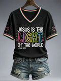 Women'S Casual Short-Sleeve T-Shirt With "Faith" Print