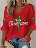 Women's Casual Printed Waffle Top