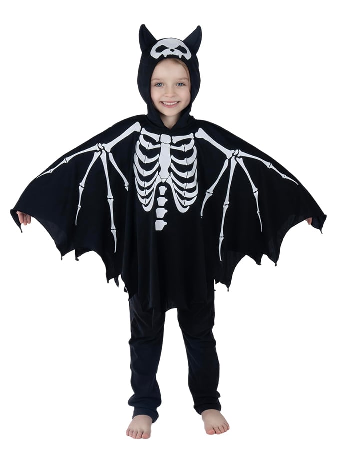 🔥HOT SALE🔥Boys and Girls Universal Bat Skull Luminous Halloween Hooded Cape