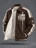 Men's Faith Printed Corduroy Casual Jacket