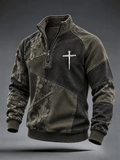 Men's Faith Cross Camo Art Sweatshirt