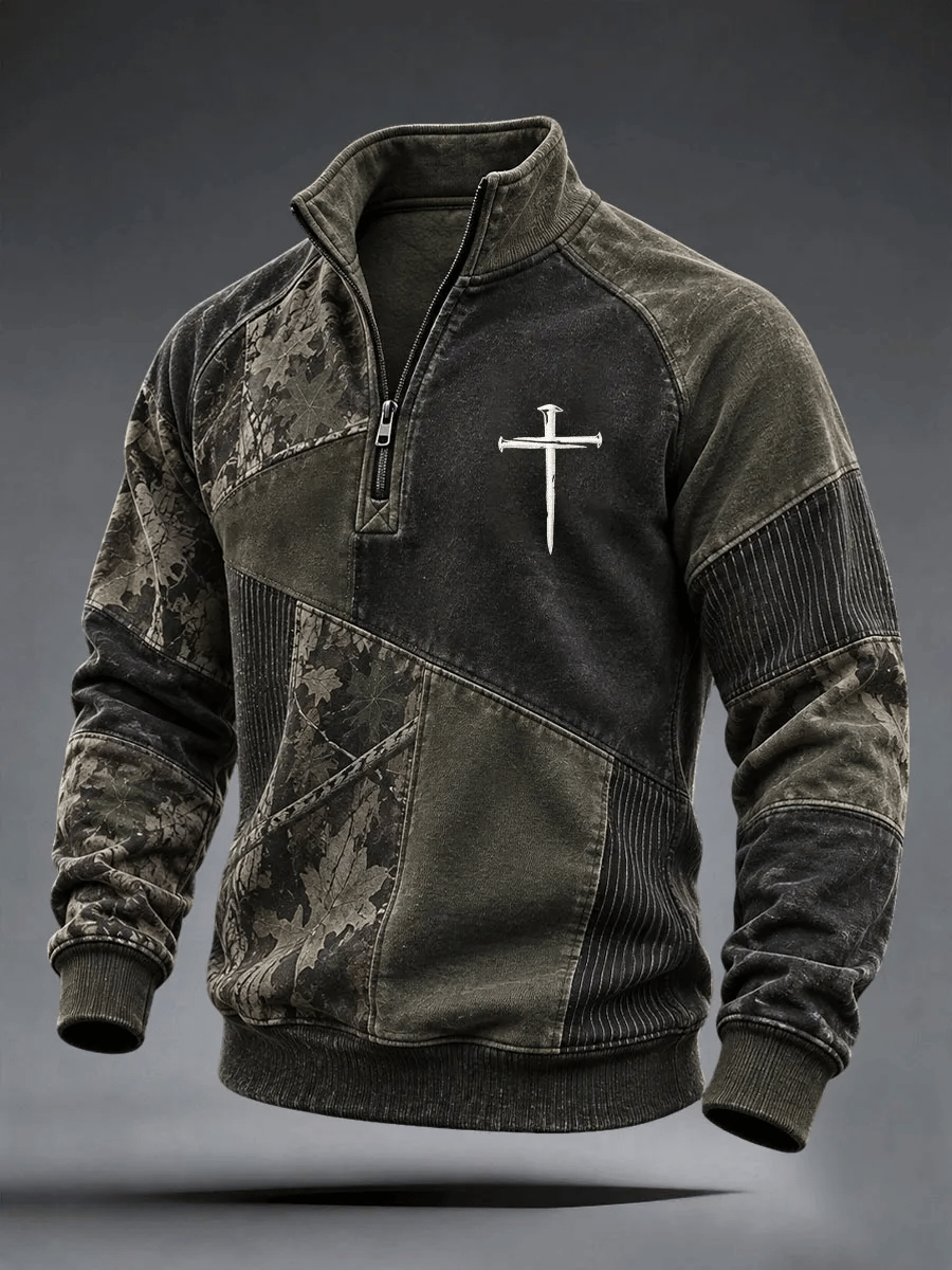 Men's Faith Cross Camo Art Sweatshirt