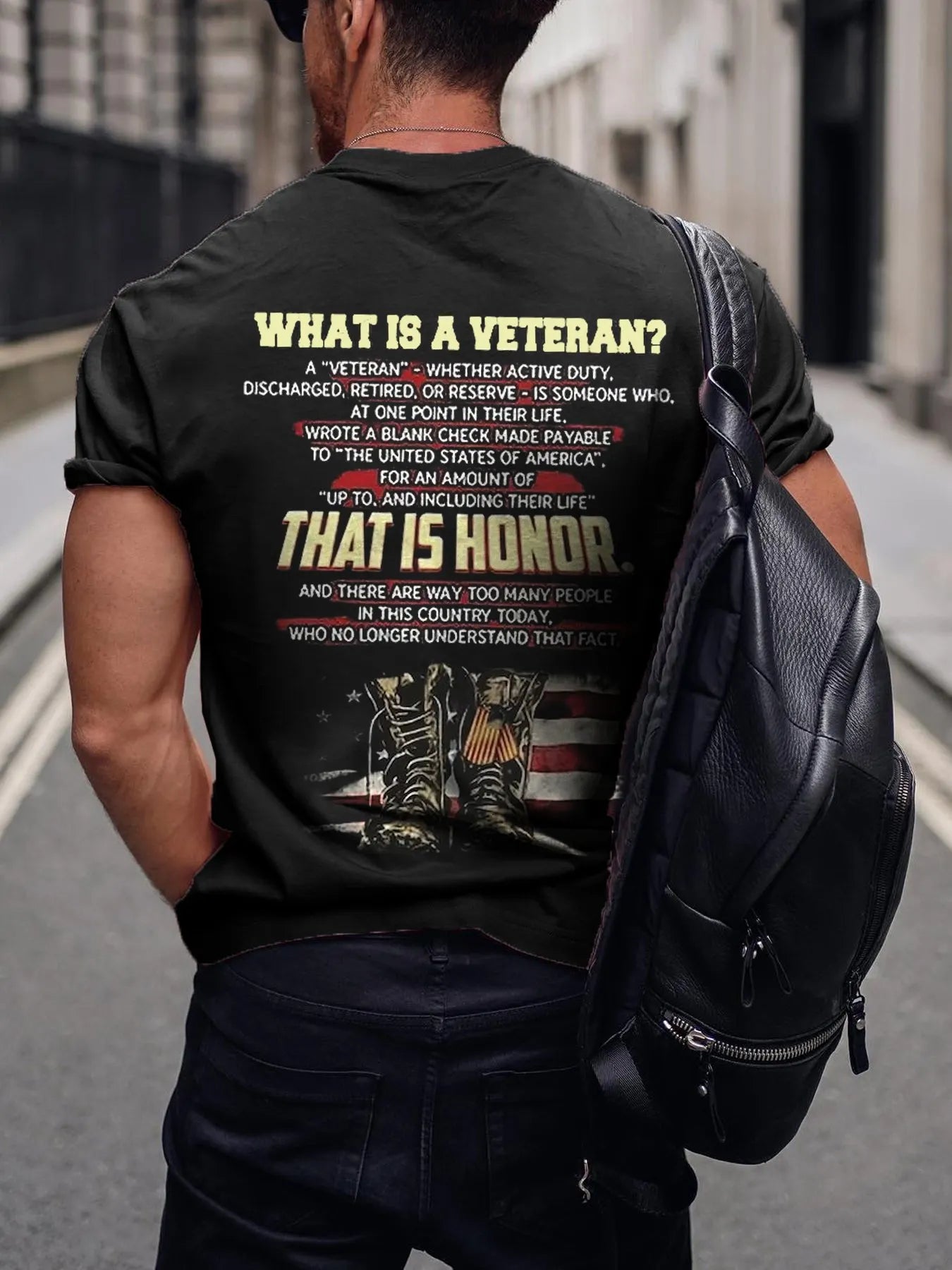 Men's Veterans Day Printed Crew Neck Short Sleeve T-Shirt