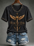 Women's Fear No Evil For You Are With Me Print T-shirt