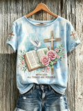 Women's faith element pattern printed casual short-sleeve T-shirt