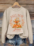 Women's Fall Jesus Print Sweatshirt