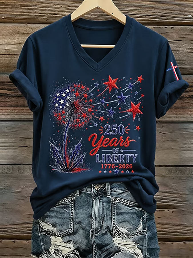 Women'S America Flag Print Casual T-Shirt