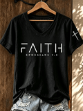 Women's “Faith” Print Casual T-Shirt