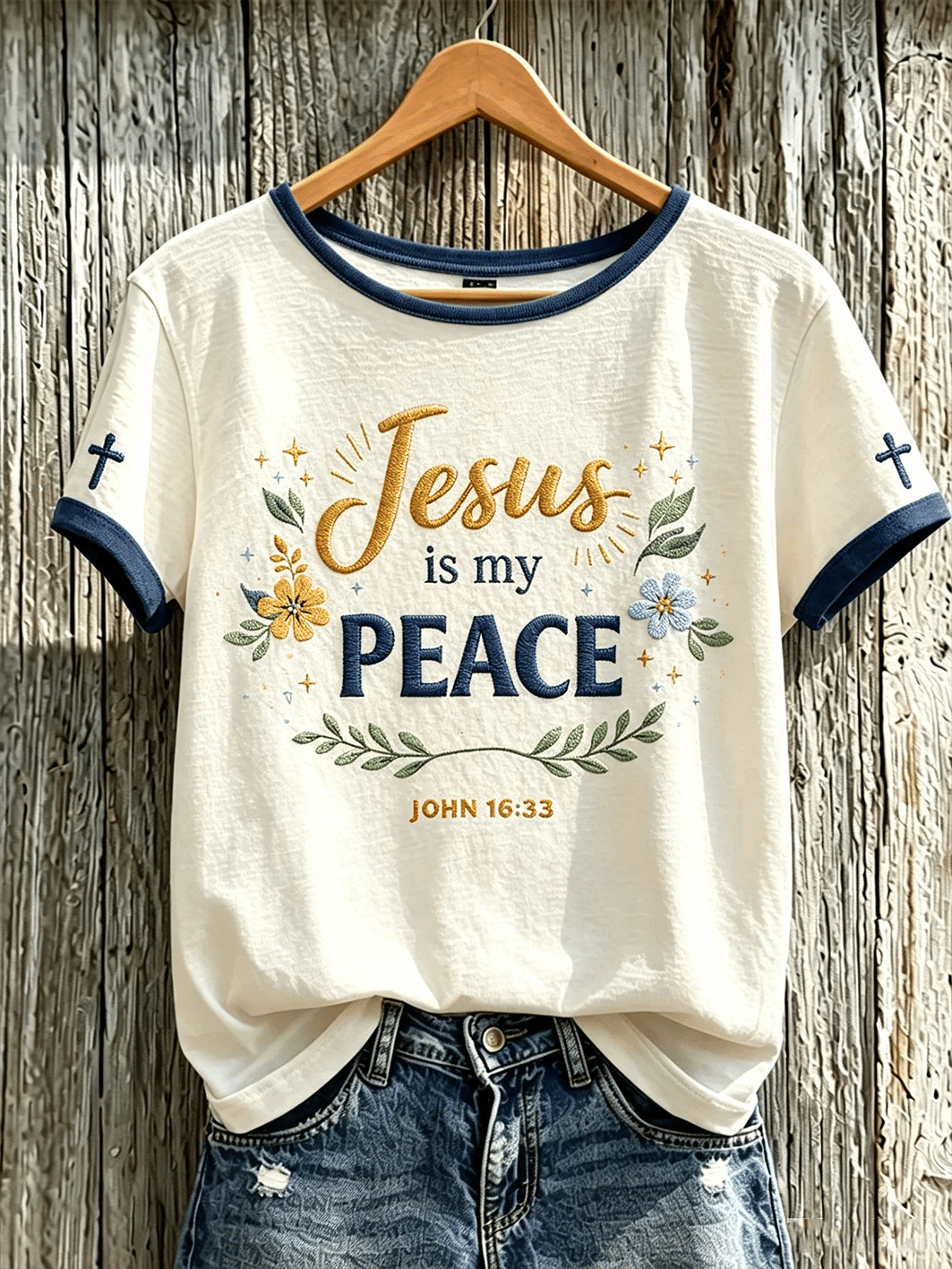 Women's Faith Theme Print Pattern Printed Leisure Round Neck T-shirt