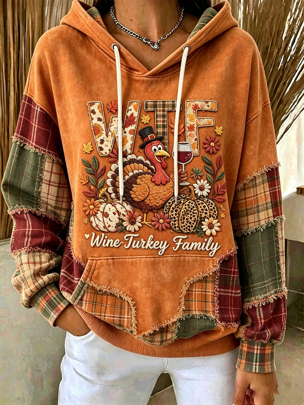 Women's Wine Turkey Family Regular Sweatshirt