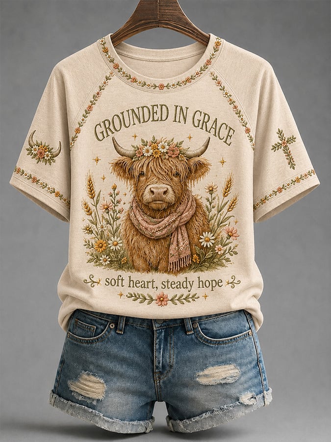 Women's Casual & Fun Faith-Print Short-Sleeve T-Shirt