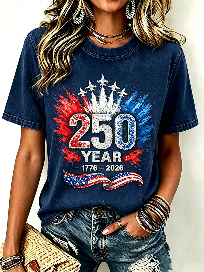 Women'S 250Th Anniversary Printed Casual T-Shirt