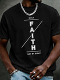 Men'S Casual Short-Sleeve T-Shirt With "Faith" Print