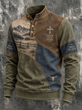 Men's American Western Faith-Themed Graphic Top