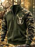 Men's Vintage Traditional Reindeer Pattern Western Sweatshirt