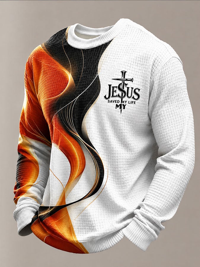 Men's Faith Cross-Print Long-Sleeve T-Shirt